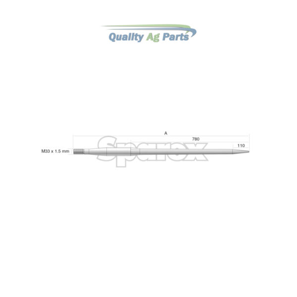 Loader Tine - Straight 1,140mm, Thread size: M33 x 2.0 (Square)   To fit as: 241127 - Image 4