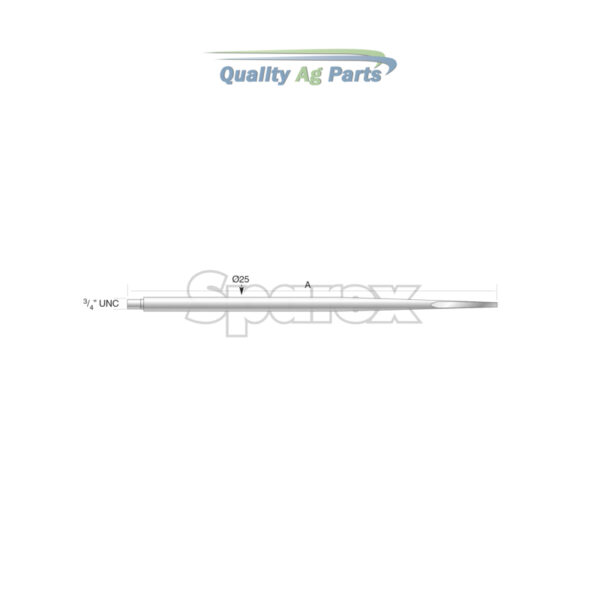 Loader Tine - Straight - Spoon End 1,290mm, Thread size: 3/4'' (Round)   To fit as: 280016 - Image 3
